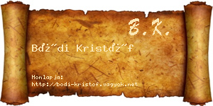 Bódi Kristóf névjegykártya