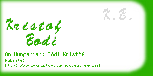 kristof bodi business card